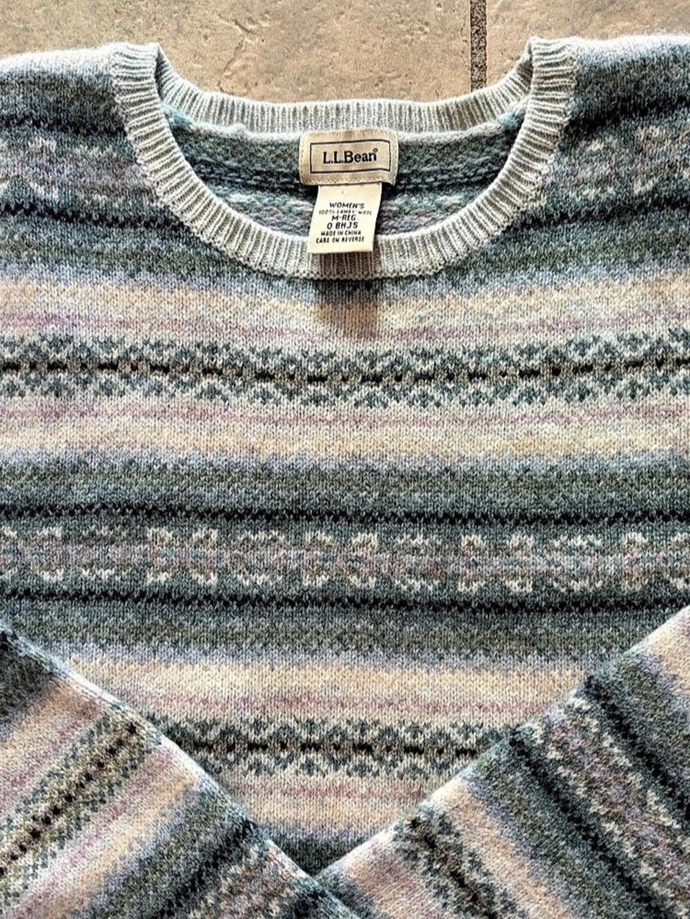 L.L.Bean Women's Wool Fair Isle Patterned Sweater Size Medium